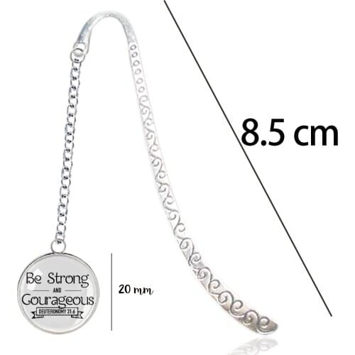 Deuteronomy 31:6 Bible Verse Bookmark - Be strong and courageous - The LORD your God goes with you - Notebook Book Marque Page