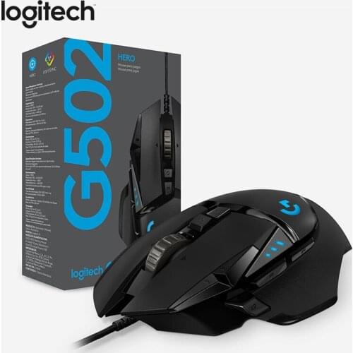 Logitech G502 HERO Gaming Mouse with HERO Sensor 16,000 DPI LIGHTSYNC RGB Programmable Tunable for All Mouse Gamer
