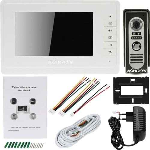 KKmoon® 7” Wired Video Door Phone System Visual Intercom Doorbell with 1*800x480 Indoor Monitor + 1*700TVL Outdoor Camera