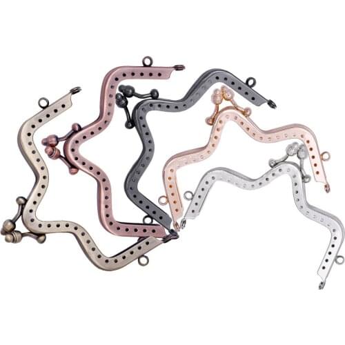10pcs/Lot DIY Making Clutch Bag Kiss Clasp Lock Metal Purse Frame Handles Bags Accessories Antique Bronze Handbag Hardware 10cm