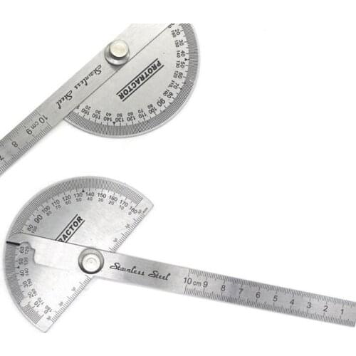 Hot 180 Degree Adjustable Protractor Percision Measuring Tools Stainless Steel Angle Gauge Round Head Caliper Measuring Ruler