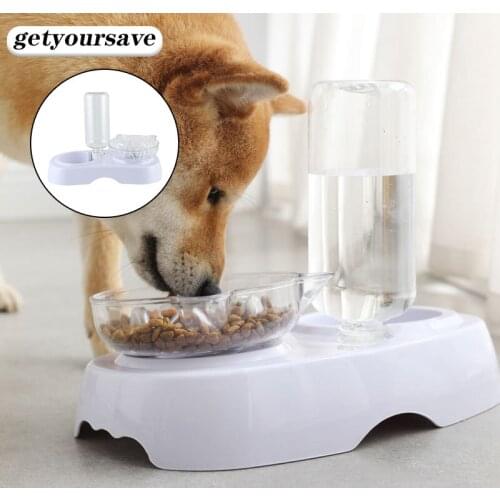 Cat Bowl Dog Feeder Drinker for Cats Water Bowl for Dogs Waterer Kitten Puppy Drinking Feeding with Bottle Pet Supplies