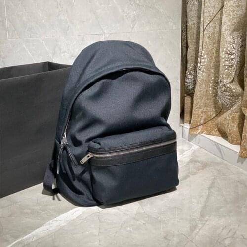 Fashion Backpack Both for Women Mens Large School Travel Knapsack Bag Zipper Closer Male Black Shoulder bag