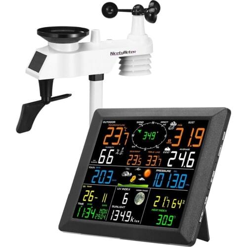 NicetyMeter 0310 Professional WiFi Weather Station Internet Wireless with Outdoor Sensor Rain Gauge Weather Forecast Wind Gauge