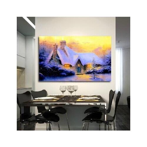 New Needlework,Cross stitch,14CT Unprinted Snow cottage scenery for Embroidery kits Art Cross-Stitching,DIY Handmade decor