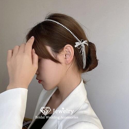 CC Hairband Wedding Hair Accessory for Women Bridal Hairwear Engagement Jewelry Crystal Headbands Shining Charm Headpiece AN111