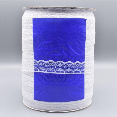 Wholesale 600yards/Roll White Lace Ribbon Width/22mm Lace Trim Fabric Embroidered Sewing Decoration African Lace Fabric Applique