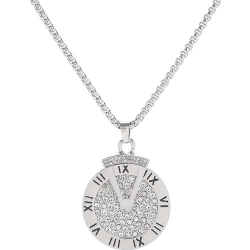 Fashion Women Necklace Stainless Steel Black White Shell Necklaces With Roman Numeral Luxury Women Wedding Jewelry Collars