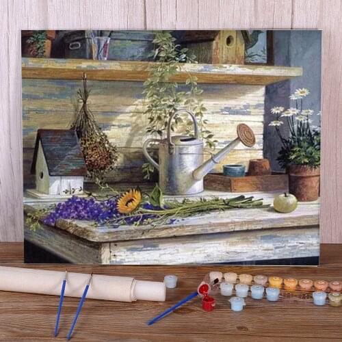 Landscape House DIY Painting By Numbers Set Oil Paints 50*70 Painting On Canvas Loft Picture For Children For Drawing Art