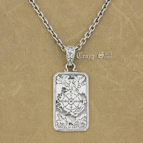 Cross Map Dog Tag Charm 925 Sterling Silver Pendant 9R016 925 Sterling Silver Necklace 26 inches