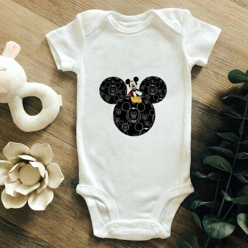 Disney Mickey Mouse Head Casual Funny Bodysuits For Baby Girl Boy Top Infant Jumpsuit Newborn Clothes Drop Ship