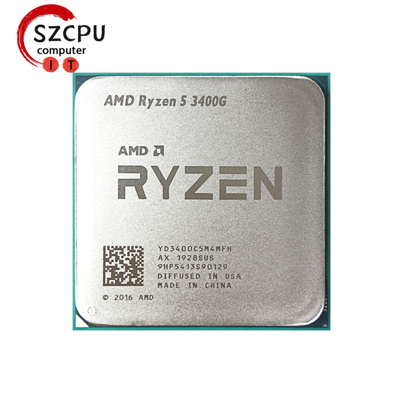 AMD Ryzen 5 3400G R5 3400G 3.7 GHz Quad-Core Eight-Thread 65W CPU Processor YD3400C5M4MFH Socket AM4