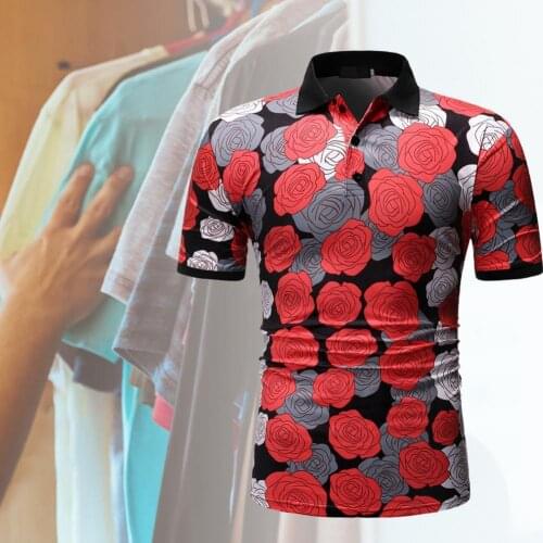 Summer Mens Polo Shirt High Quality Cotton Polo Shirt Mens Printed Short Sleeve Slim Business Casual Fit Tops for Daily Life