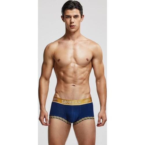 SEOBEAN Mens Boxers 2020 NEW Cotton Underwear Men Sexy Low-Waist Boxers Breathable Comfortable Underpants Mens Boxer Shorts