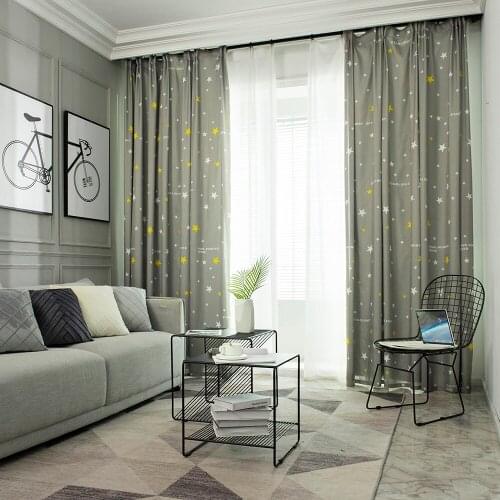 Modern Blackout Curtains For Window Treatment Blinds Finished Drapes Star pattern Blackout Curtains For Living Room Bedroom