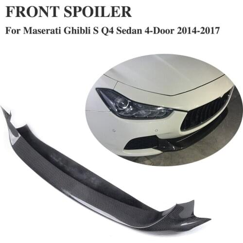 Carbon Fiber Front bumper lip Chin for Maserati Ghibli Sedan 4-Door 2014-2017 Auto Front Spoiler Wing