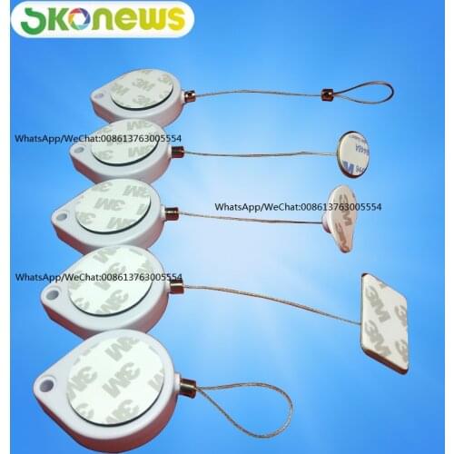 50 pcs Heart-shaped Display Security Retractable Pull Box recoiler with Adjust Lasso End for merchandise anti lost in shop