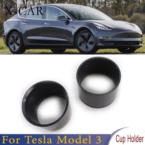 X-CAR Water Cup Holder Cover Insert Expander Adapter Accessories Interior Center Console Storage Organizer Car For Tesla Model 3
