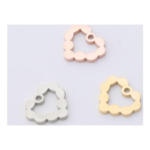 30pcs 12mm Rose Gold Color Mirror Polish Heart Shape Charm Pendant for DIY Necklace Handmade Jewelry Making Wholesale