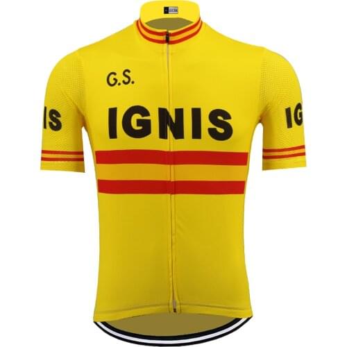 IGNIS yellow Cycling jersey ropa ciclismo mtb jersey cycling clothing breathable men short sleeve bicycle clothes
