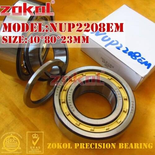 ZOKOL NUP2208 E M bearing NUP2208EM 92508EH Cylindrical roller bearing 40*80*23mm