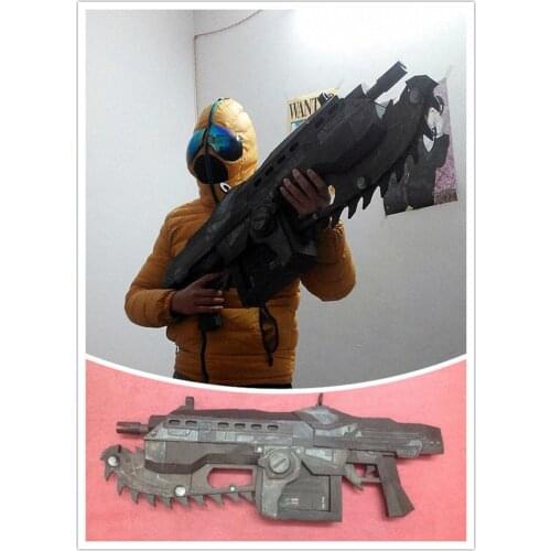 1:1 Gears of War 2 Lancer COG Military Chian Gun Assault Rifle Paper Model Kit