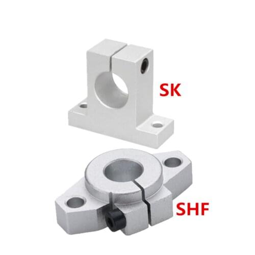 1Pcs Dia 8mm-60mm Linear Ball Bearing Rail/Shaft/Rod Support Block SK/SHF For CNC 3D Printer