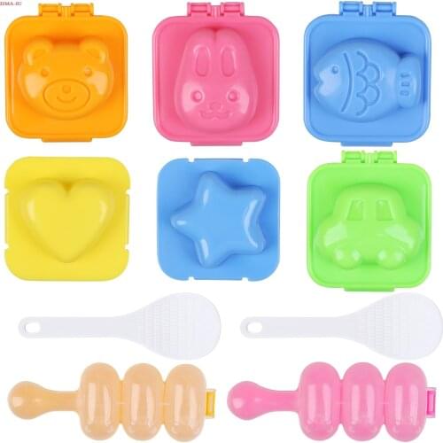 10pcs/set DIY Sushi Maker Equipment Kit Japanese Rice Ball Molds Non-Stick Rice Ball Mold Shaker