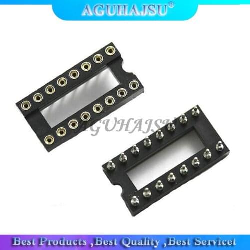 10pcs Round Hole 16 Pins 2.54MM DIP 2.54 DIP16 IC Sockets Adaptor Solder Type 16 PIN IC Connector new