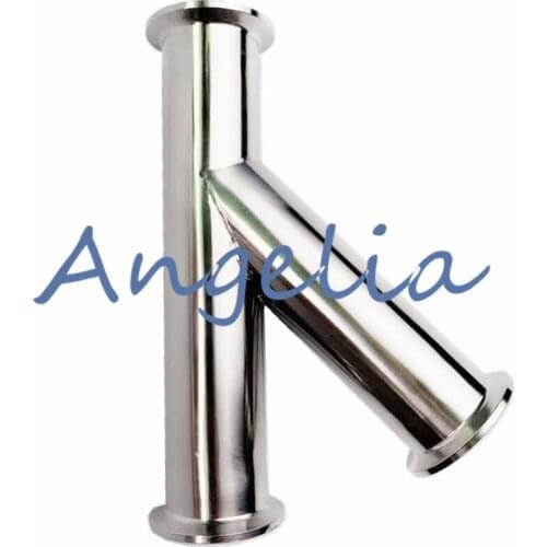 2-1/2" Stainless Steel 304 OD 77mm Tri-Clamp Sanitary Tee 3 Way Y Shape Pipe Fitting