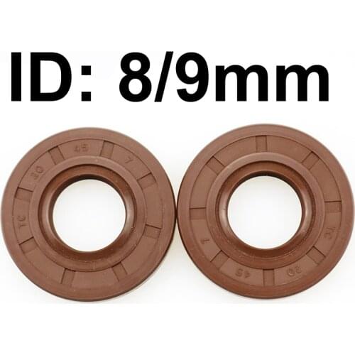 2PCS ID 8/9 MM Viton Oil Seal Skeleton Brown Fluoro FKM Fluorine Rubber Hydrauli Spring U Lip TC Ring Gasket 8x14x4 8x14x5