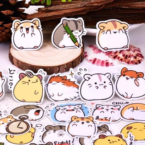 40pcs Creative kawaii Cute Cartoon Little hamster scrapbooking stickers /decorative sticker /DIY craft photo albums/Children