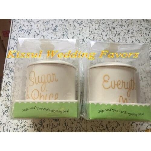 5Pcs/Lot) Wedding souvenirs of Sugar and Spice and Everything nice Sugar Pot For wedding and Party Decorations gift favors