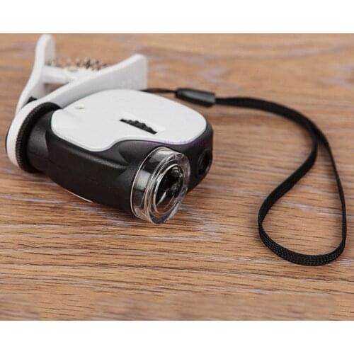 50pcs New Arrival High-quality 55X Magnifier Magnifying Glass LED Tools Magnification With Micro Camera Clip Optical Macro Lens