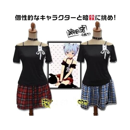 Anime!Assassination Classroom figure Shiota Nagisa Uniform Cosplay Costume Sexual Turn Women Suit 2018 NEW Free Shipping