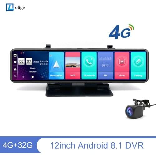 4G 12 " IPS Android GPS Navigation ADAS Dash Cam 2+32GB FHD Car Video Recorder rear Camera Dash board Car DVR 24-hour monitoring