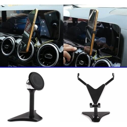 Car Phone Holder For Mercedes Benz A B class W247 B200 GLA GLB CLA 2020 Magnetic Gravity Cell Phone Holder 360 Degree Rotation