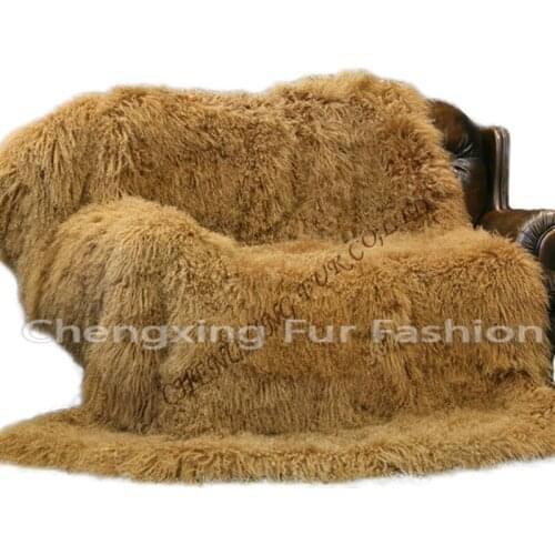 CX-D-23D Customize Design Home Decorated Retail Genuine Lamb Fur Blanket