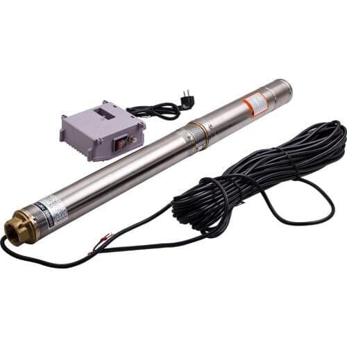 0.75KW Electric Submersible Bore Hole Deep Well Water Pump Borehole 3800 L / H 30m Cable 1HP Garden Home Pump