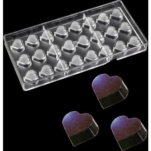Love shape polycarbonate chocolate moulds 3D chocolate Decorating tools plastic pastry tools kitchen baking mold