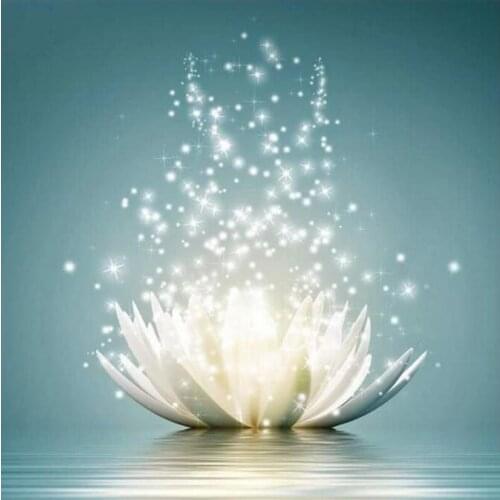 Full Square/Round Drill 5D DIY Diamond Painting "Water Lotus" 3D Rhinestone Embroidery Cross Stitch 5D Decor Gift