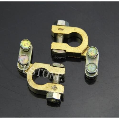 2Pcs Durable Replacement Auto Car Battery Terminal Clamp Clips Brass Connector Dropshipping
