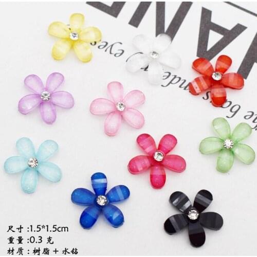 1.5*1.5CM Flower Resin Five-petaled Babysbreath Pendant Charms For DIY Jewelry Making 1000pcs/lot