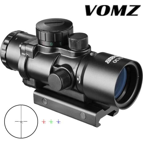 VOMZ 3.5X30 RGB laser sight dot red Tri-Illuminated Tactical Combo Compact Scope Fiber Optics Green Sight