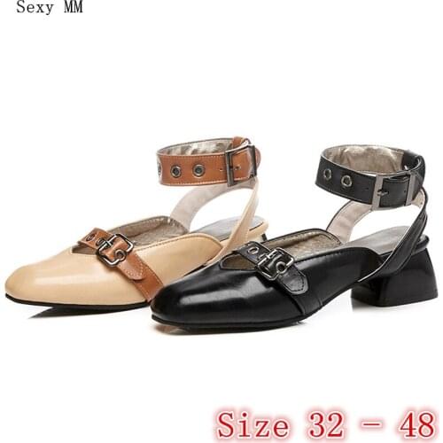 Summer High Heels Ankle Strap Women Pumps High Heel Shoes Stiletto Woman Shoes Small Plus Size 32 33 -40 41 42 43 44 45 46 47 48