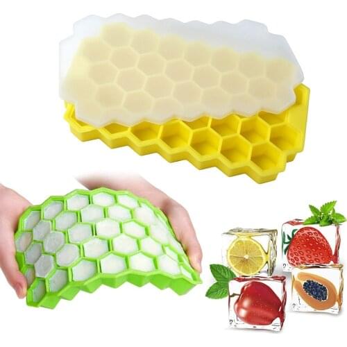 Cavity Ice Cube Tray Honeycomb Ice Cube Mold Food Grade Flexible Silicone Ice Molds For Whiskey Cocktail Home Kitchen Bar