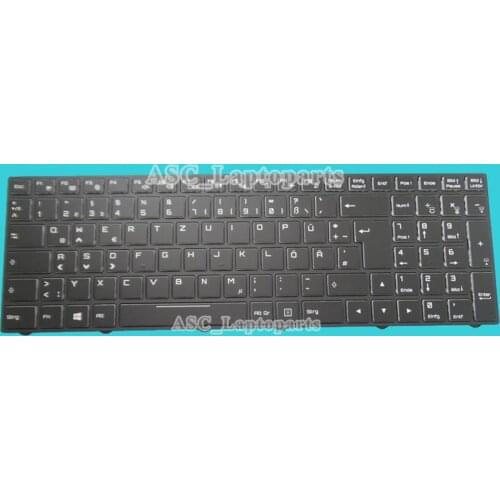 New DE German Tatastur Keyboard for Clevo N857HK1 N870HK1 N850HJ1 N855HJ1 N855EK1 N857EK1 N850HK1 N855HK1 , Color BACKLIT ,Black