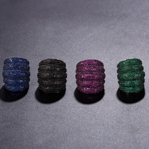 2020 New Hot explosion with tricolor Ring European and American exaggerated Ring female Personality Jewelry Wholesale