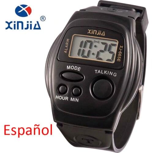 New Simple Old Men And Women Talking Watch Speak Spanish Blind Electronic Digital Sports WristWatches For The Elder