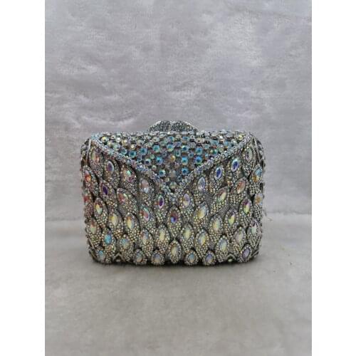 New Style Red Purple Rhinestone Clutch Purse Luxury Womens Crystal Diamond Evening Clutches High Quality Ladies Party Purses